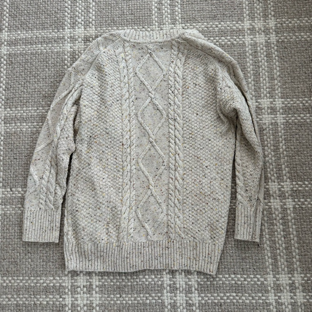 J. Crew Donegal long cable-knit cardigan sweater in Autumnal Neps - Picture 6 of 7